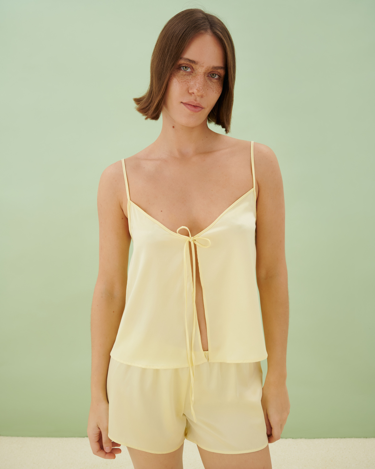 Пижама шелковая Buttercup nude