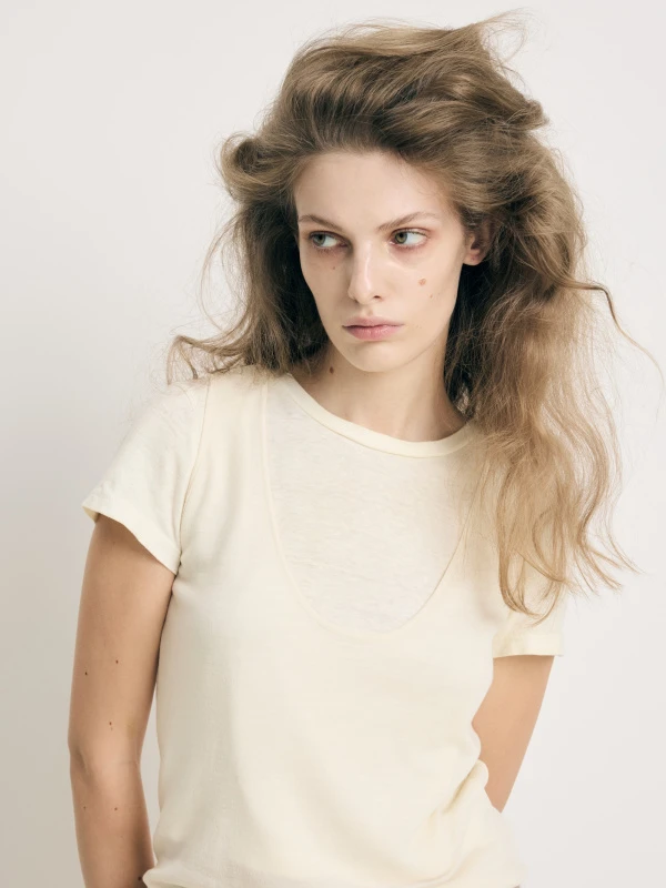 Топ из мягкой шерсти, цвет молочный