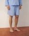 Пижама хлопковая с шортами Blue stripes