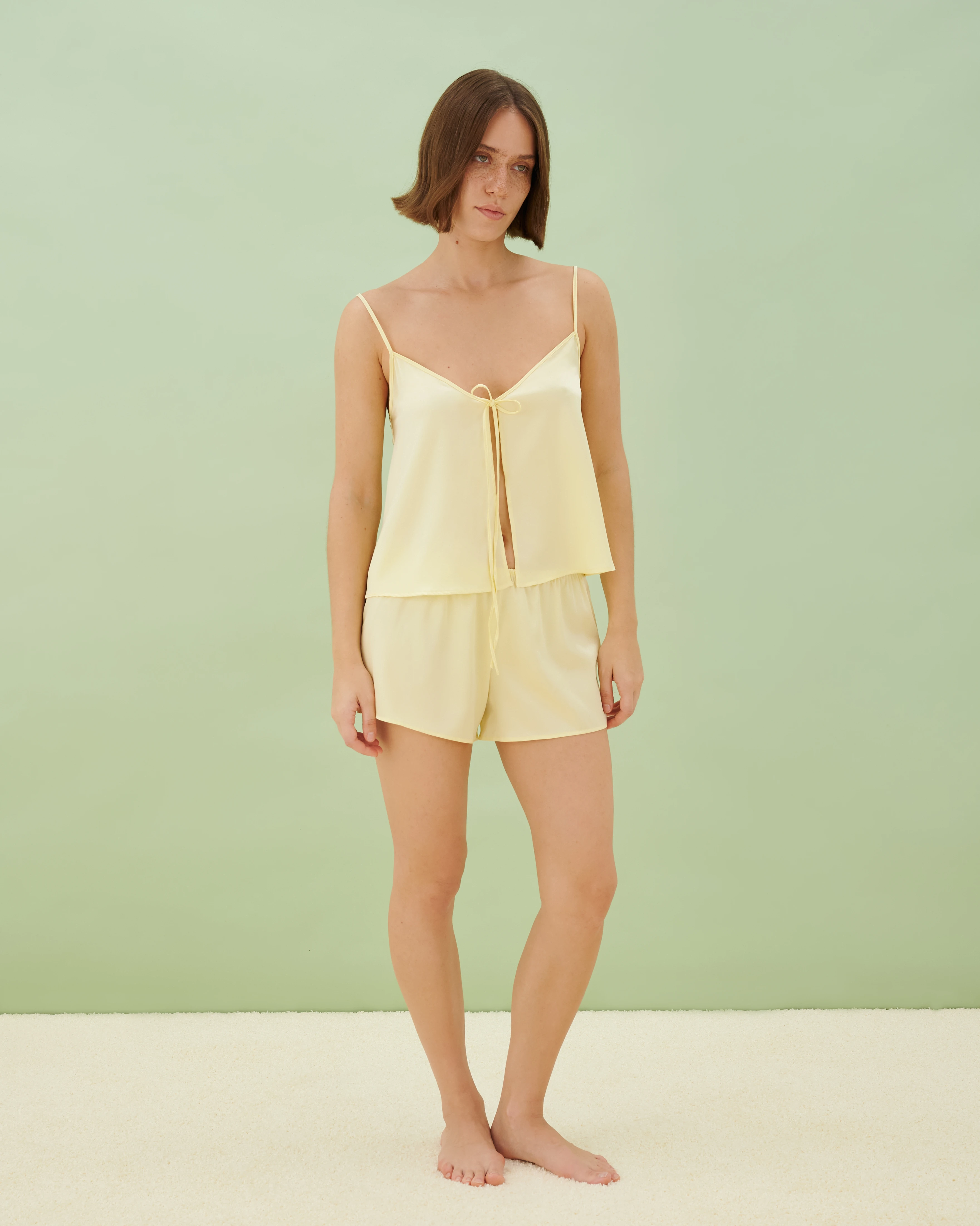 Пижама шелковая Buttercup nude